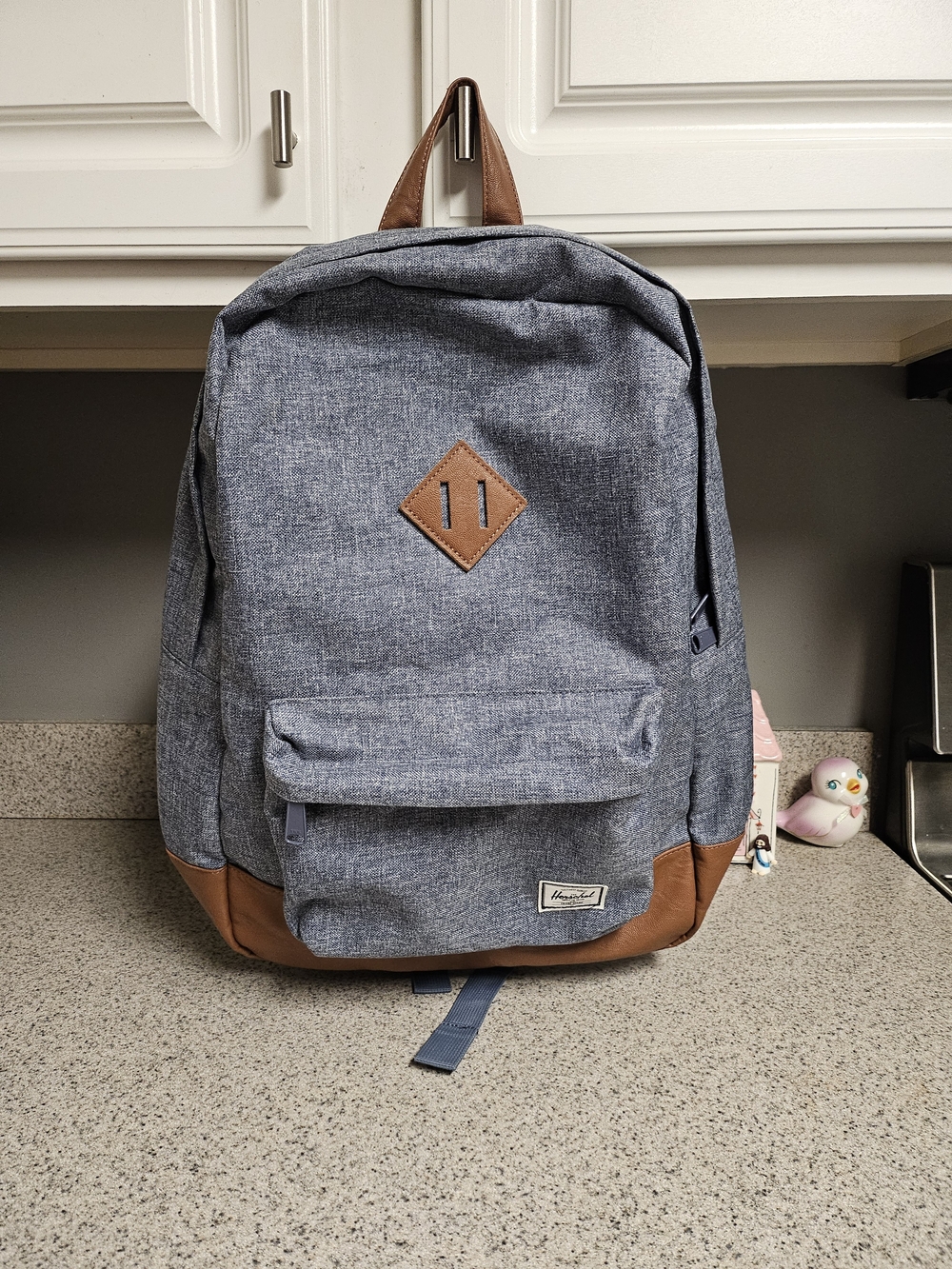 Herschel Supply Company Heritage Backpack in Heather Gray with Brown Accents